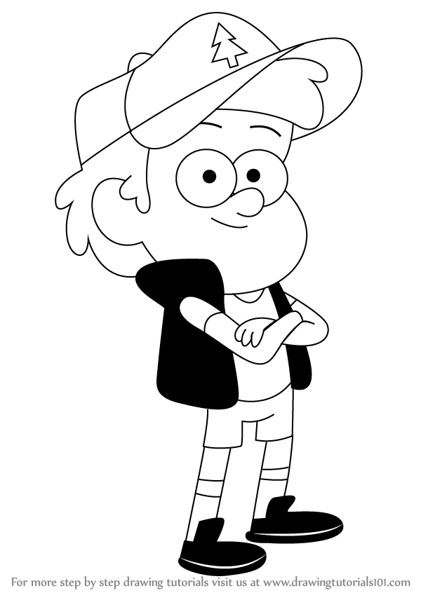 600x846 learn how to draw dipper pines from gravity falls - Gravity Drawing