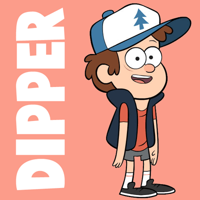 400x400 how to draw dipper pines from gravity falls with step - Gravity Falls Drawings