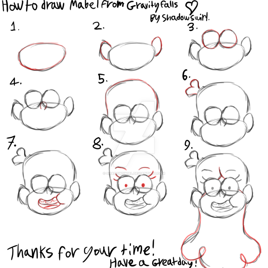 894x894 how to draw mabel from gravity falls - Gravity Falls Drawings