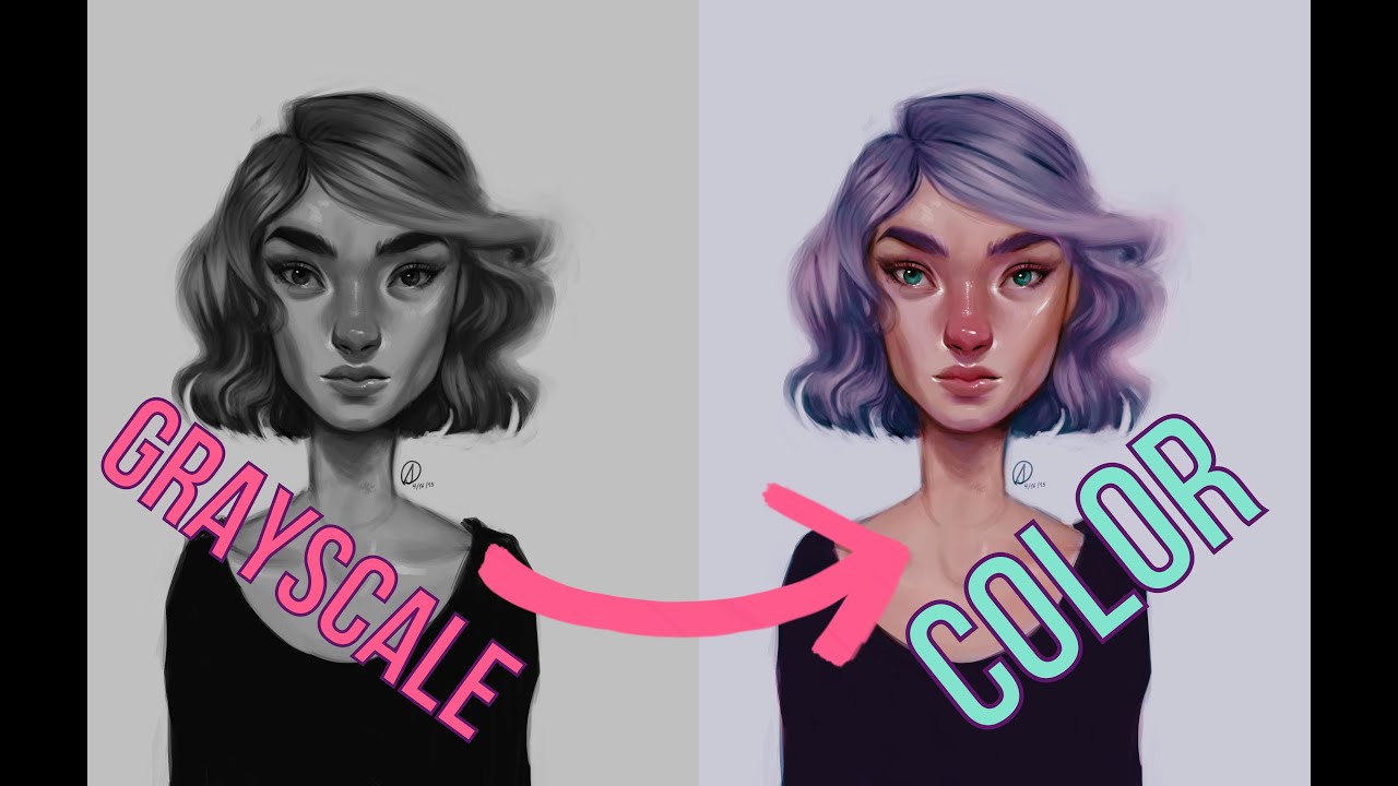 1280x720 Digital Art Grayscale To Color Tutorial - Grayscale Drawing
