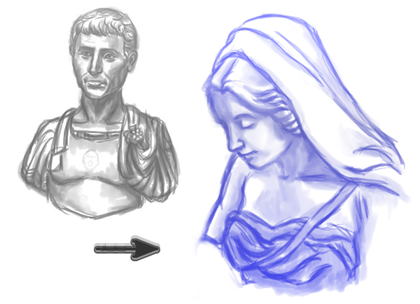 600x434 Digital Painting The Pros And Cons Of Painting In Grayscale - Grayscale Drawing