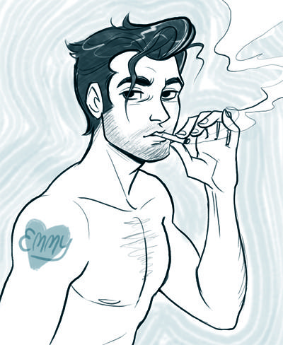 400x488 I Saw That Philip Had Drawn Some Foxy Greaser Types And I Just Had - Greaser Drawing