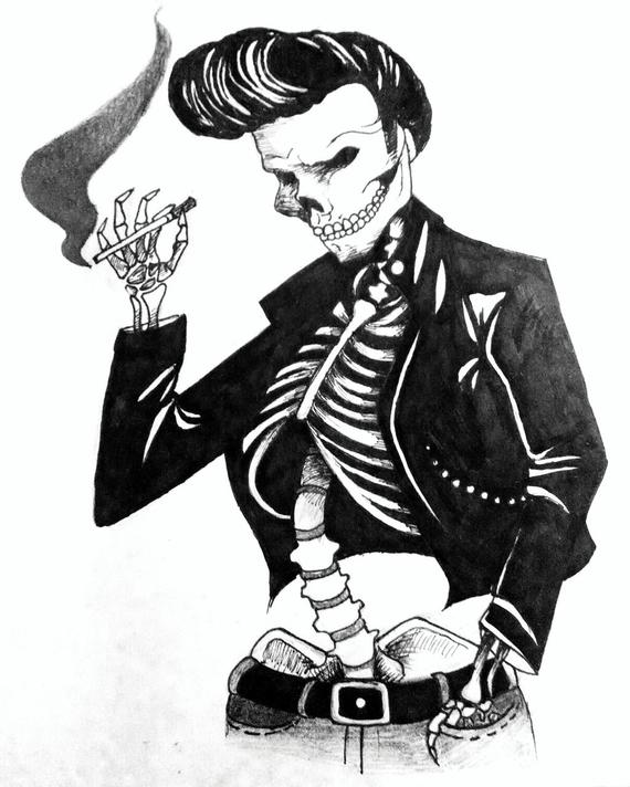 570x712 Items Similar To Greaser Skeleton On Etsy - Greaser Drawing