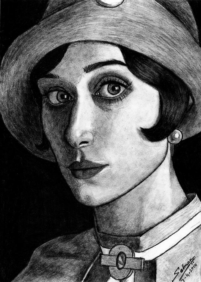 641x900 Elizabeth Debiki As Jordan Baker Drawing - Great Gatsby Drawing