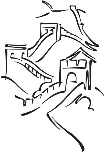 345x497 great wall of china wall decal thinking day china - Great Wall Drawing