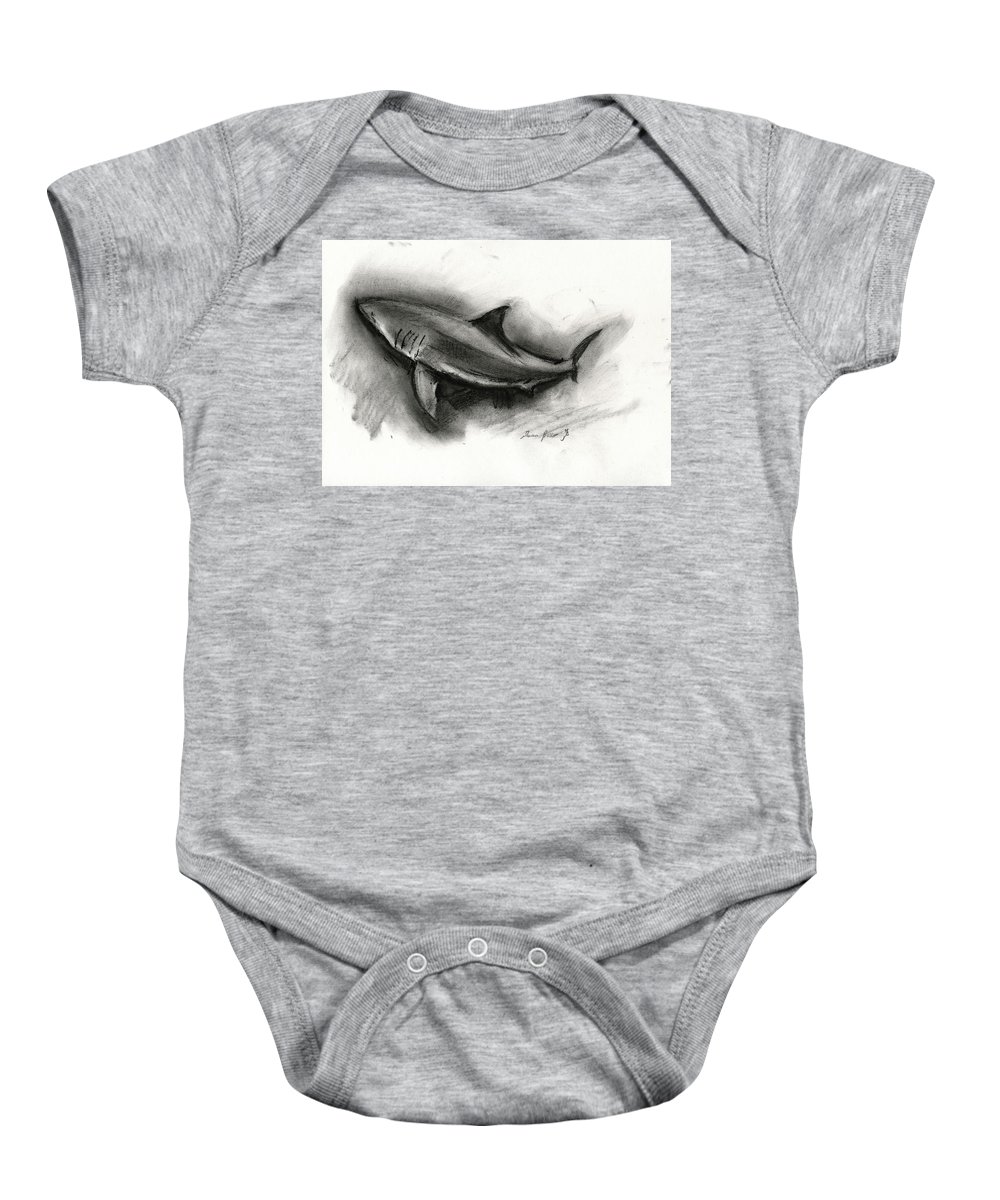 1000x1200 Great White Shark Drawing Onesie For Sale - Great White Shark Drawing