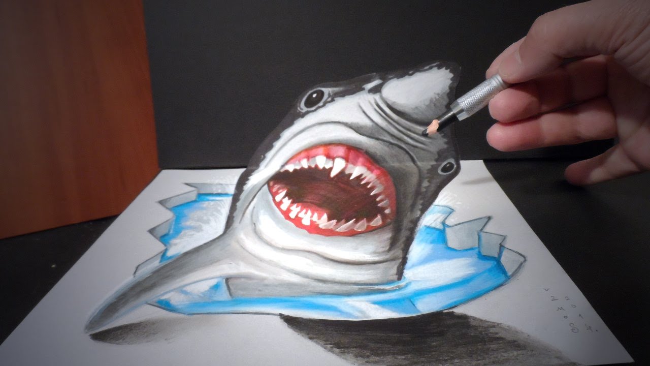 1280x720 How I Draw A White Shark Art Drawing - Great White Shark Drawing