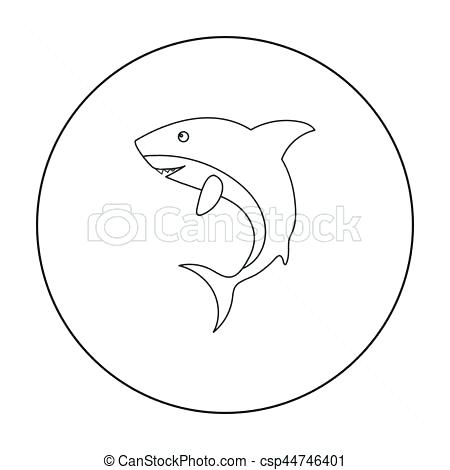 450x470 Shark Outline - Great White Shark Outline Drawing