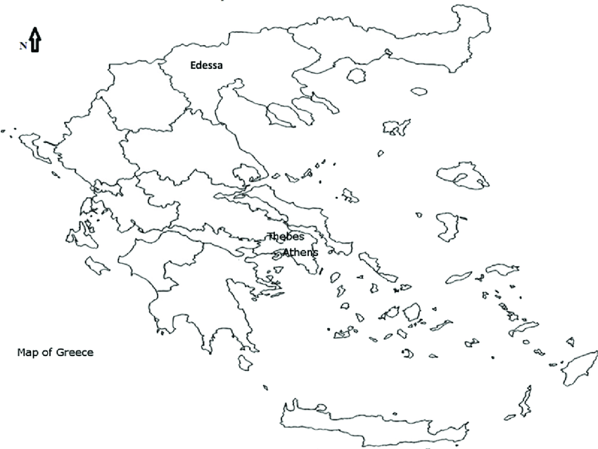 850x638 Map Of Greece Showing The Locations Of The Archaeological Sites - Greece Map Drawing