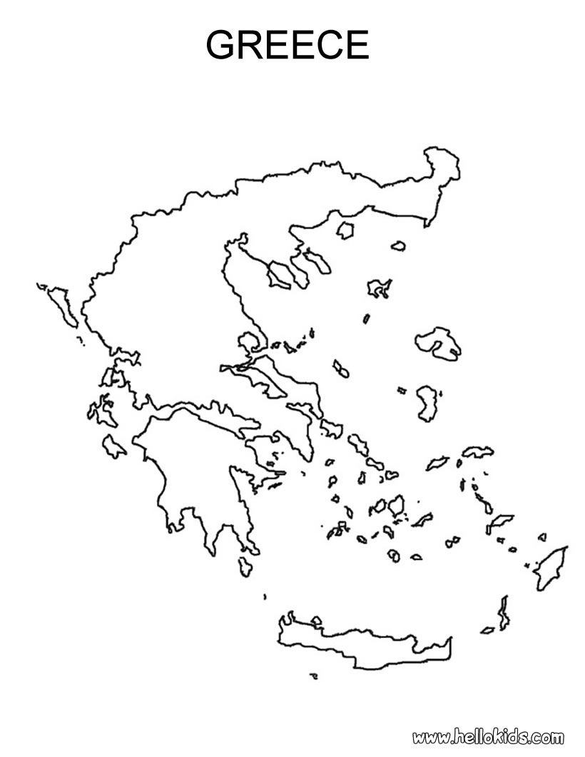 820x1060 Free Coloring Maps For Kids Greece Coloring - Greece Map Drawing