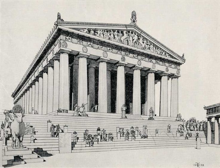 736x562 Parthenon Athensrecontrust Drawing - Greek Architecture Drawing
