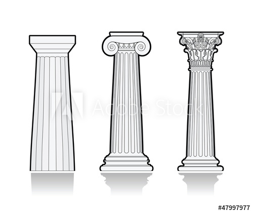 500x421 stylized greek columns - Greek Columns Drawing