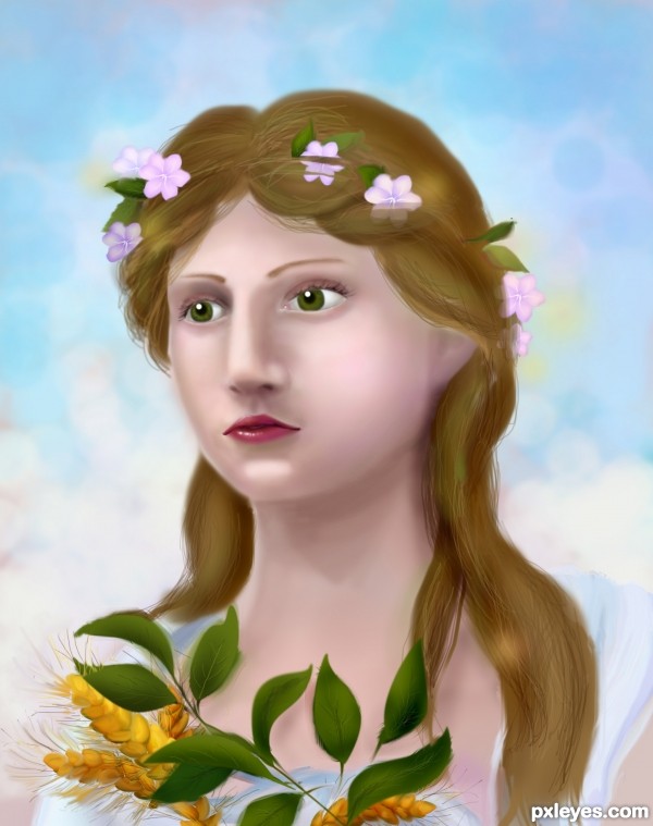 600x759 Demeter Picture - Greek Goddess Drawing