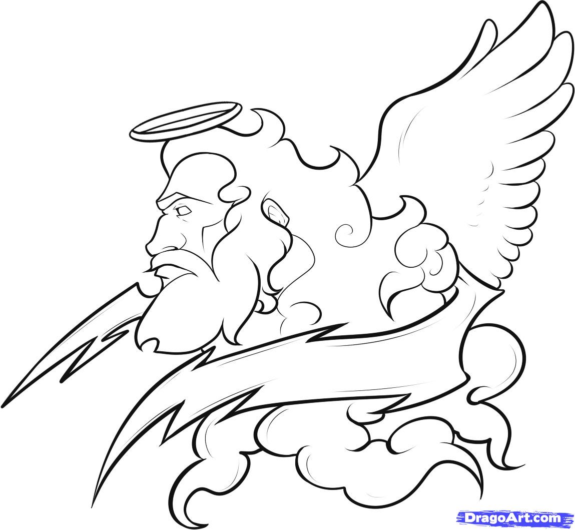 Sketches Of Zeus Greek God Coloring Pages