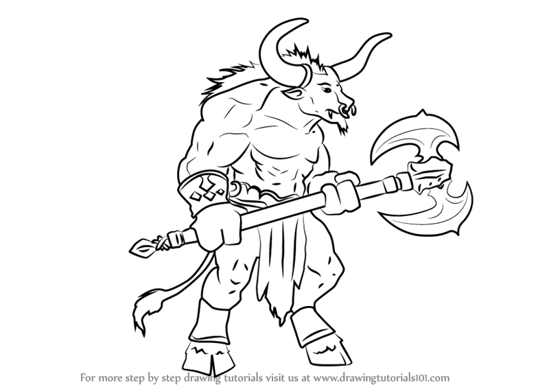 800x567 Learn How To Draw A Minotaur - Greek Gods Drawing