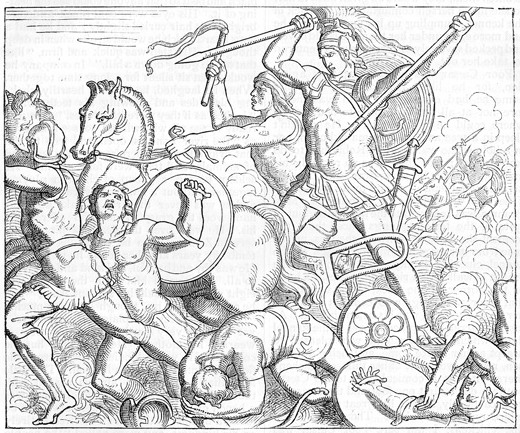 520x433 Achilles In Battle - Greek Gods Drawing