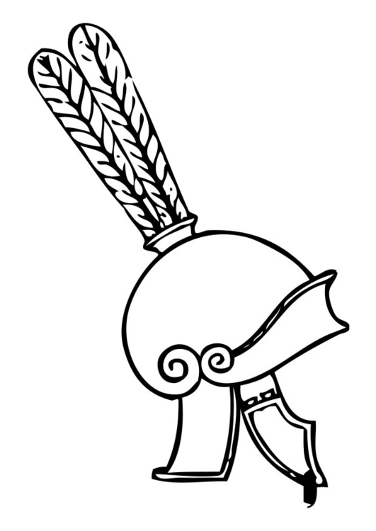 531x750 Coloring - Greek Helmet Drawing