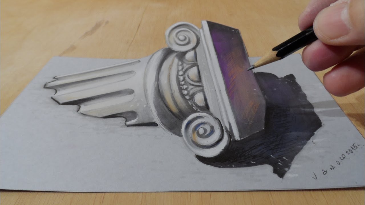 1280x720 drawing a ionic column, freehand - Greek Pillar Drawing