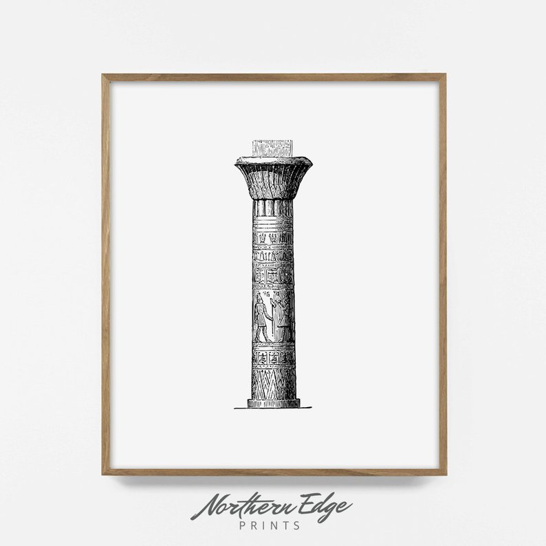 794x794 greek pillar printable illustration print poster etsy - Greek Pillar Drawing