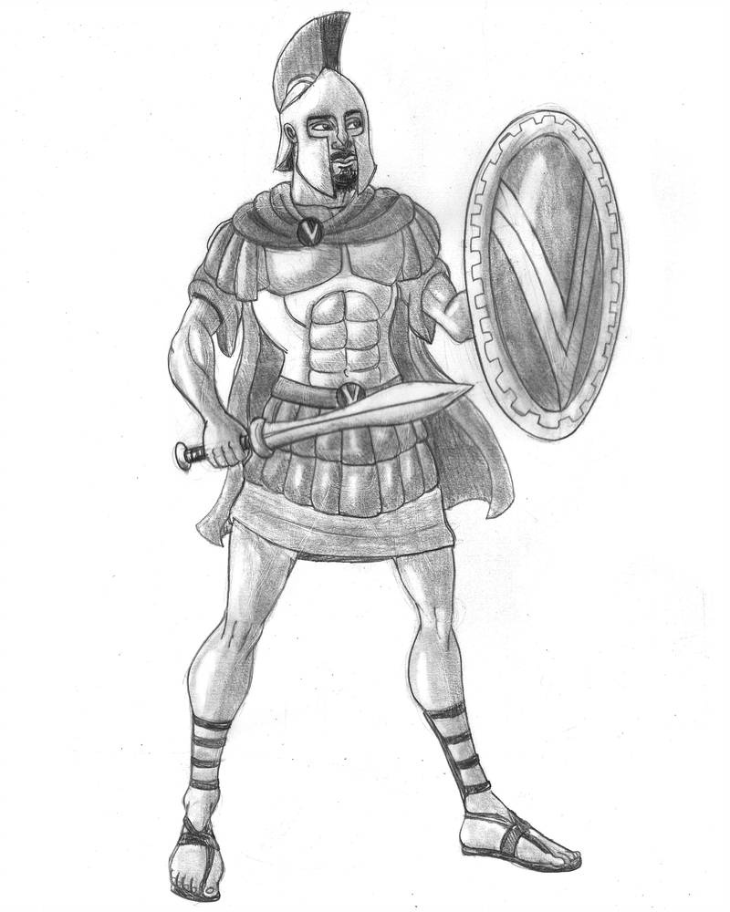 Greek Soldier Drawing at PaintingValley.com | Explore collection of ...