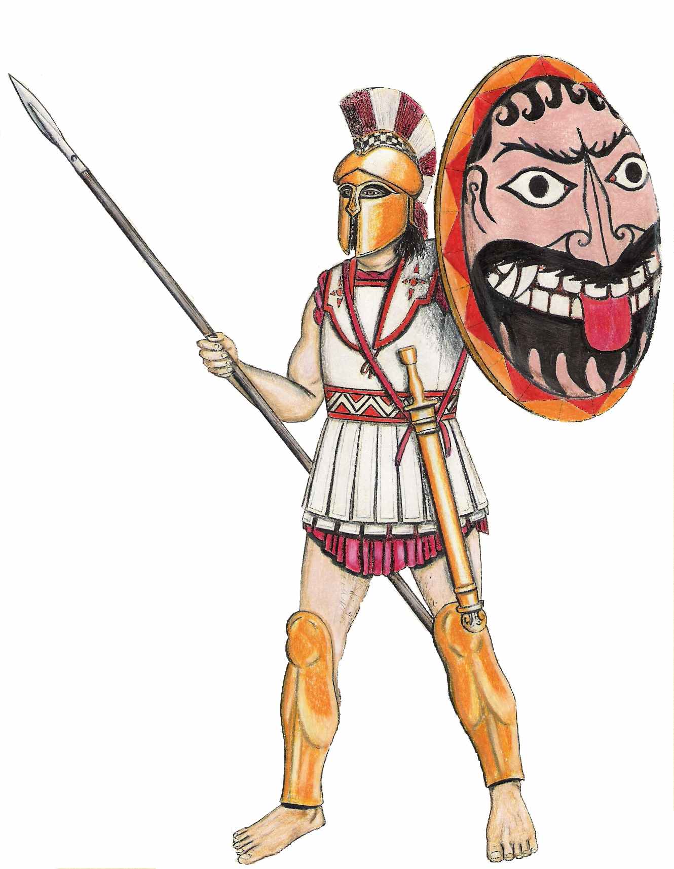 1330x1715 Warrior Clipart Greek Hoplite Free Clip Art Stock Illustrations - Greek Soldier Drawing