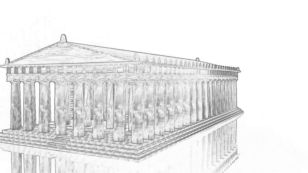 1280x720 drawing the parthenon greece athens - Greek Temple Drawing