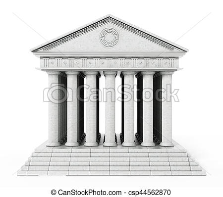 450x398 Old Greek Temple Isolated On White Background Illustration - Greek Temple Drawing