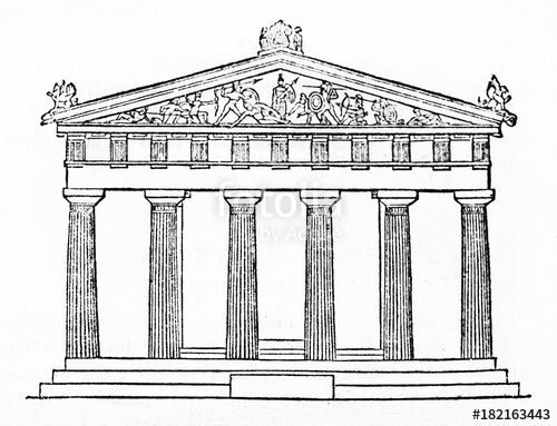 Greek Temple Drawing at PaintingValley.com | Explore collection of ...