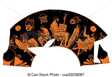 450x308 ancient greek vase, music school lesson ancient greek vase - Greek Vase Drawing