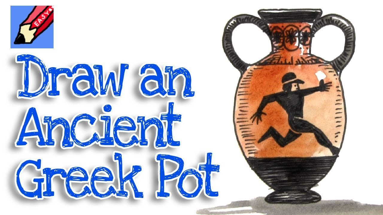 1280x720 How To Draw An Ancient Greek Pot Real Easy - Greek Vase Drawing