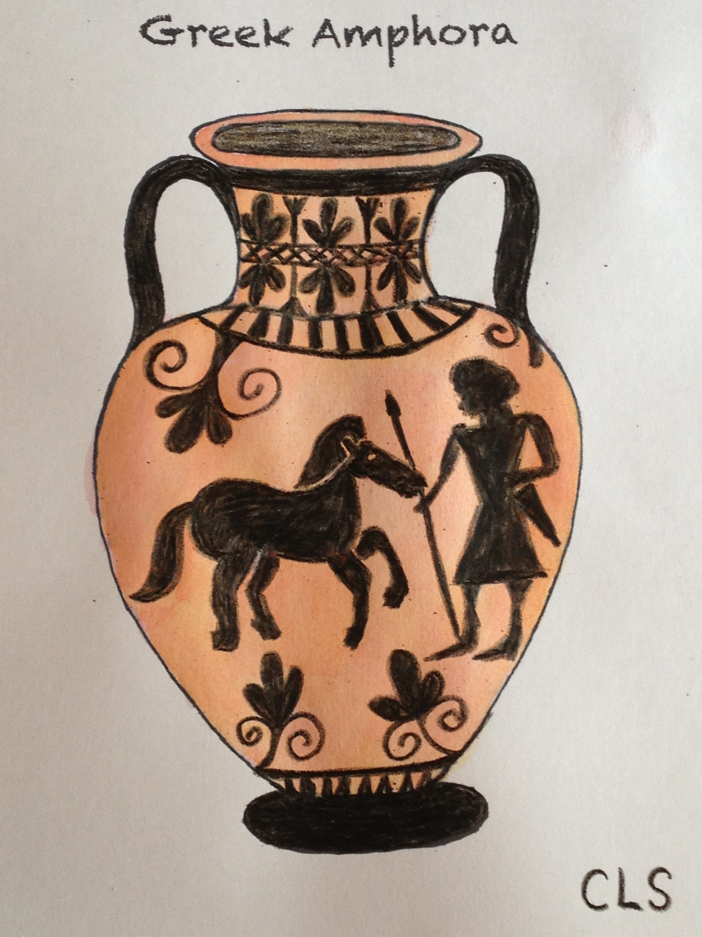 2448x3264 wax resist greek vase the swan's nest - Greek Vase Drawing