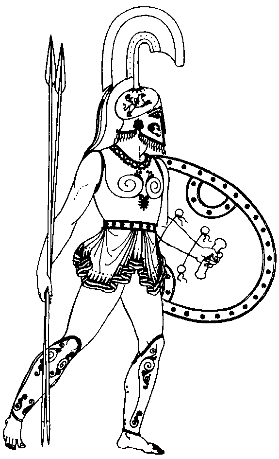575x944 drawn warrior greece warrior - Greek Warrior Drawing