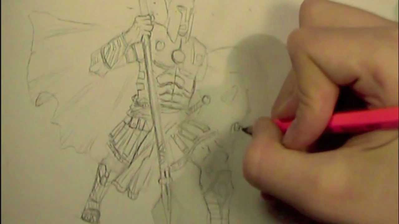 1280x720 Drawing Time Lapse Greek Warrior - Greek Warrior Drawing