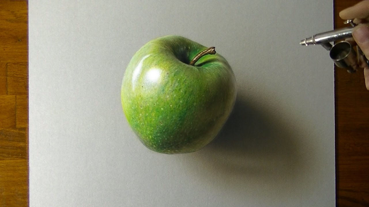 1280x720 drawing a green apple - Green Apple Drawing