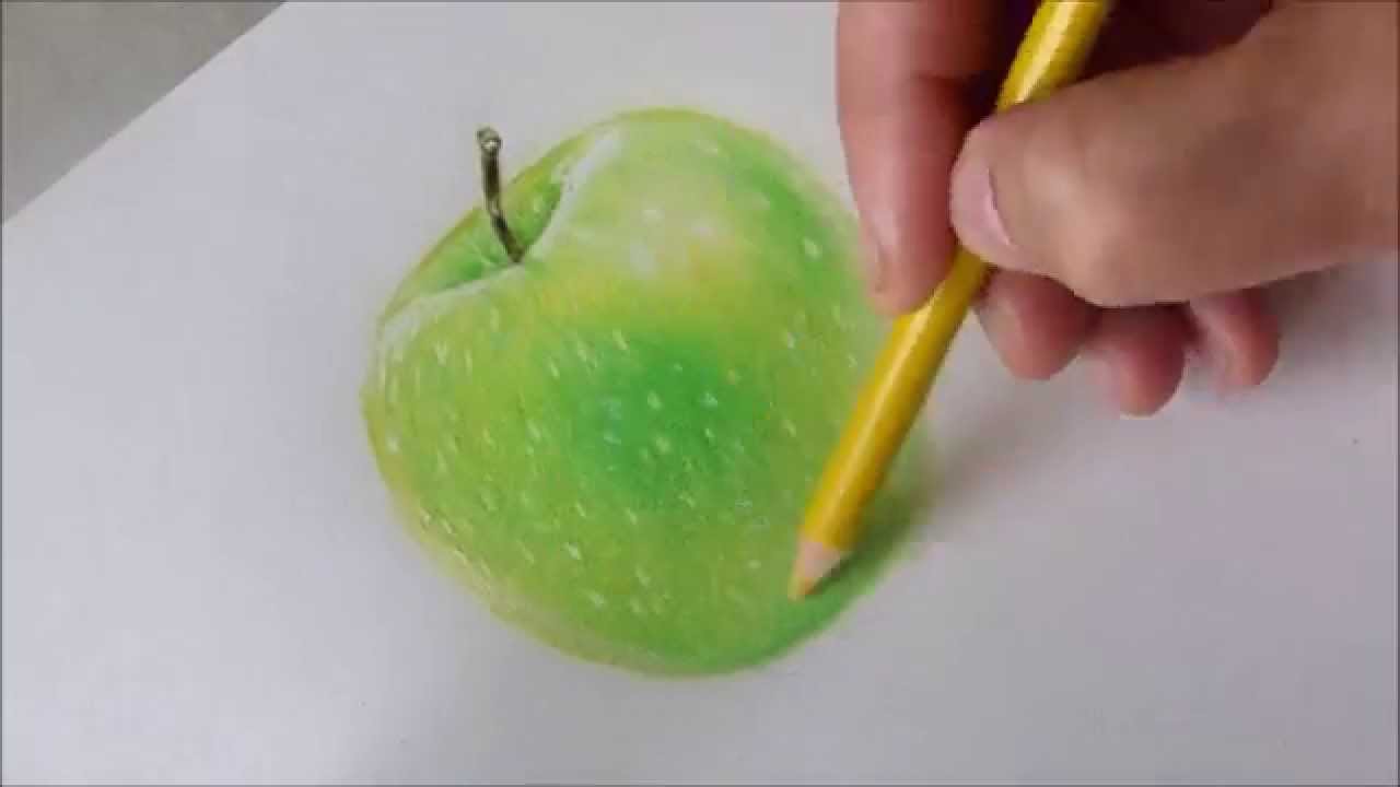 1280x720 drawing a green apple - Green Apple Drawing