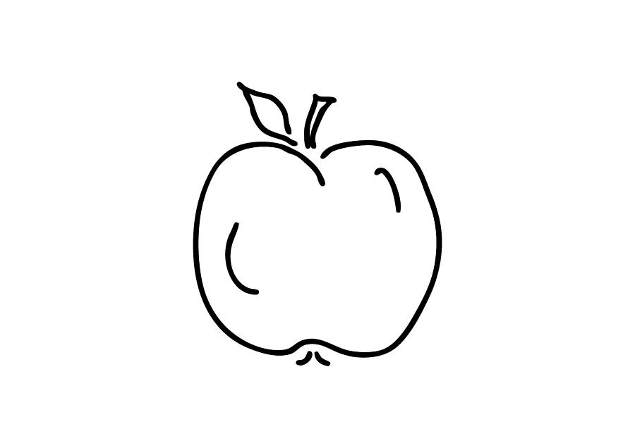 900x636 red or green apple as a fruit and healthy food drawing - Green Apple Drawing