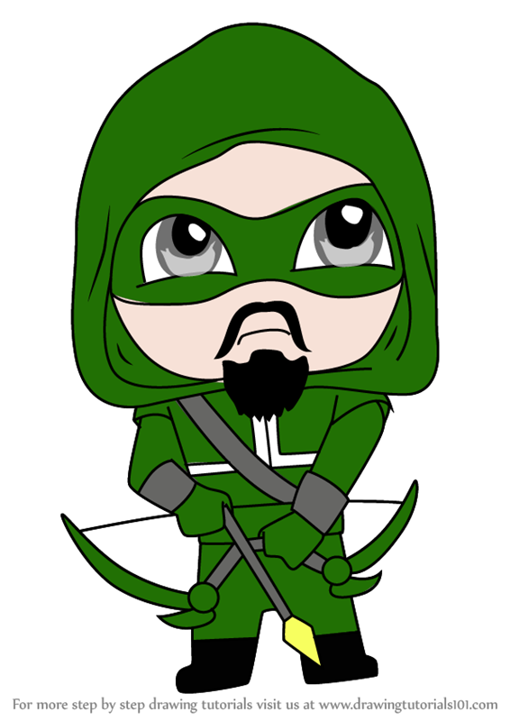 566x800 learn how to draw kawaii green arrow - Green Arrow Drawing