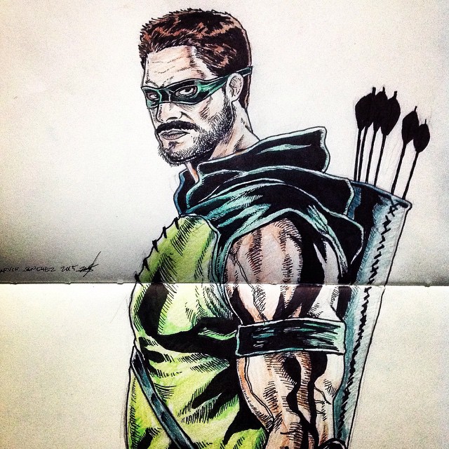 640x640 dc icon art green arrow, the flash, and superman frustrashow - Green Arrow Drawing