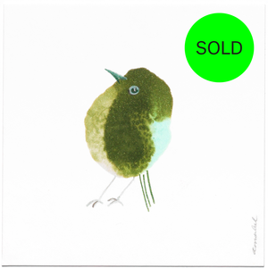 300x300 Inkdrop Bird - Green Bird Drawing