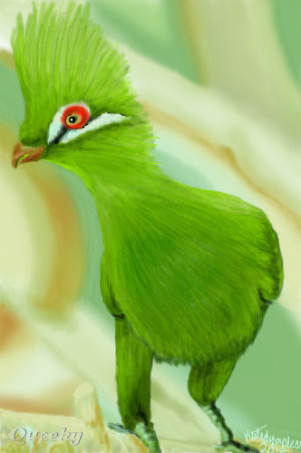 332x500 The Green Bird An Animals Speedpaint Drawing - Green Bird Drawing