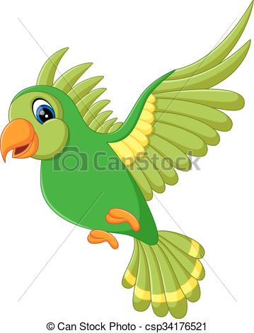 359x470 cute bird flying illustration of cute green bird flying - Green Bird Drawing