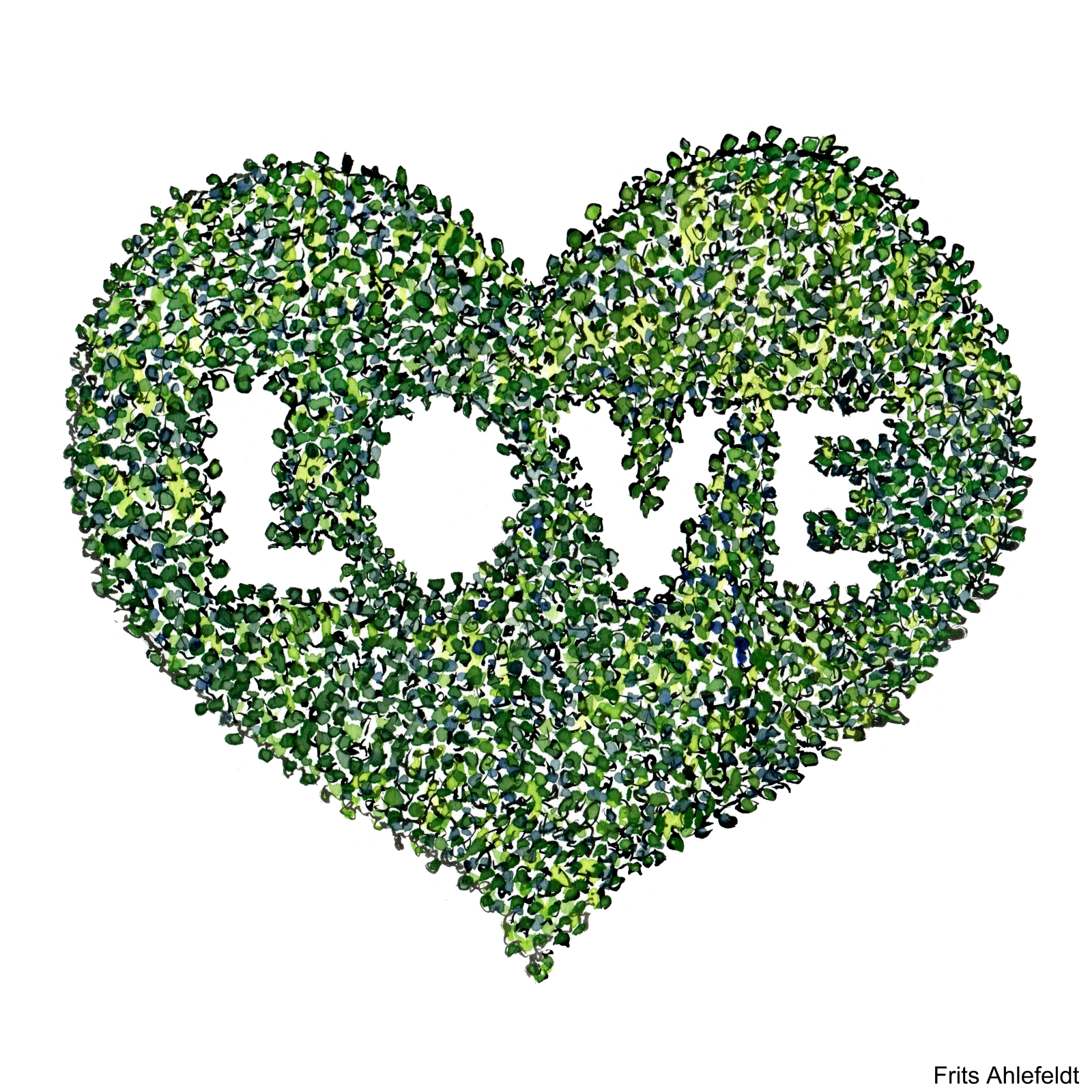 1600x1600 Green Heart The Hiking Artist Project - Green Drawing