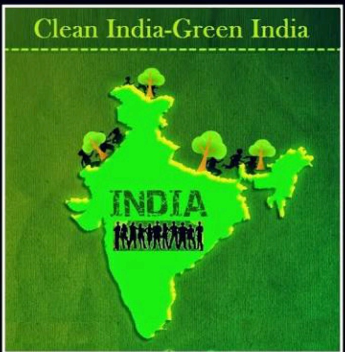 684x698 Green India Clean India Save India Drawing Compation Give Picture - Green Drawing