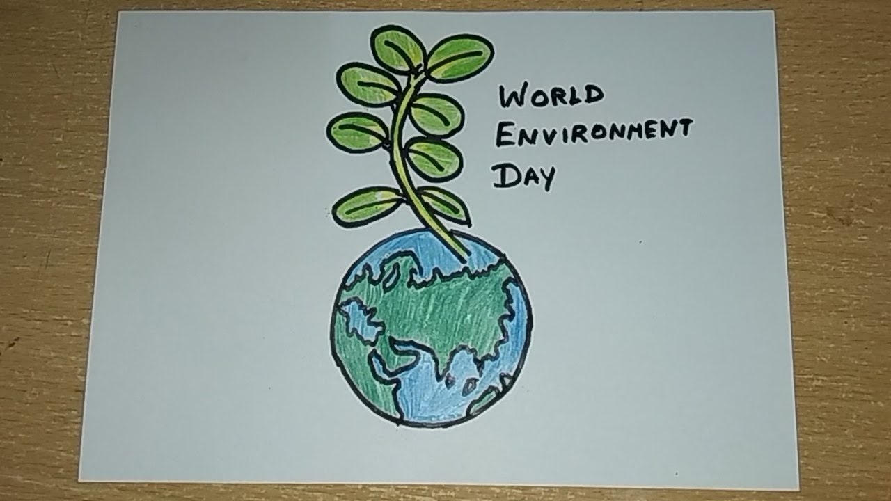 1280x720 World Environment Day Drawings Go Green How To Draw Save - Green Drawing