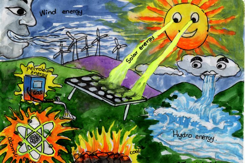 810x540 kids are learning energy conservation and creating artistic - Green Energy Drawing