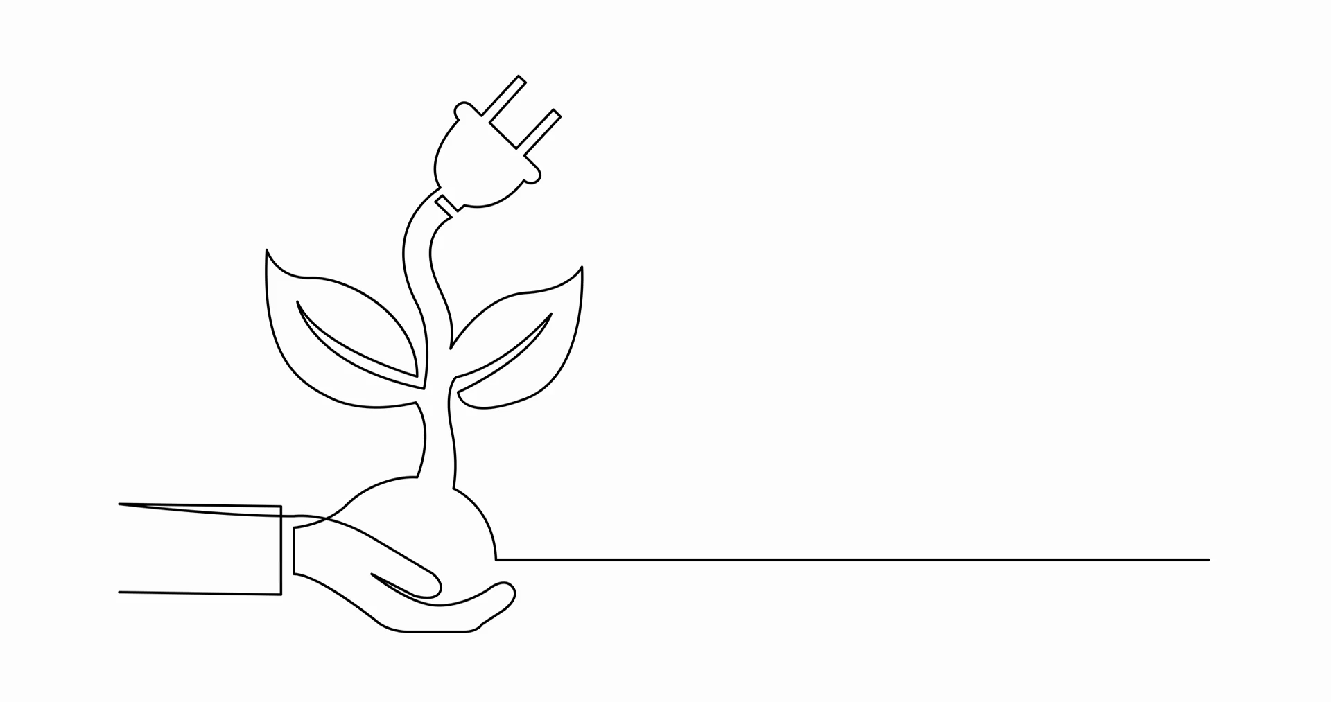 1920x1013 Self Drawing Line Animation Of Continuous Line Concept Sketch - Green Energy Drawing