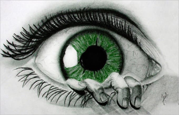 680x436 Drawings Of Eyes - Green Eyes Drawing
