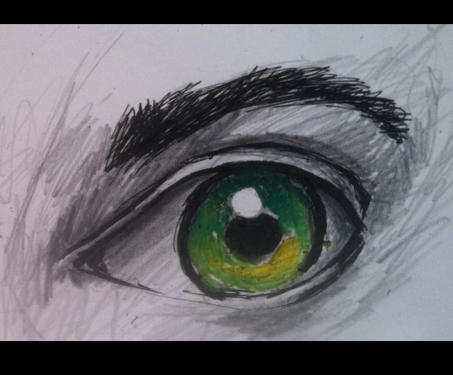 640x530 Eyes From My Sketchbook Awesome, Realistic, Colorful Drawings - Green Eyes Drawing