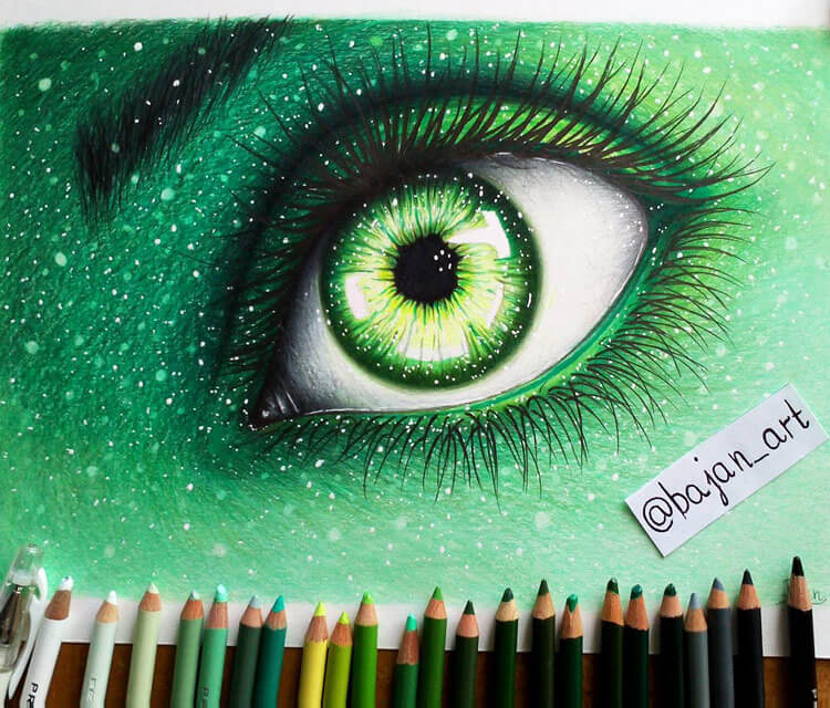 750x640 Green Eye Drawing - Green Eyes Drawing