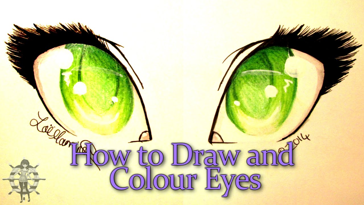 1280x720 How To Draw And Colour Green Eyes - Green Eyes Drawing